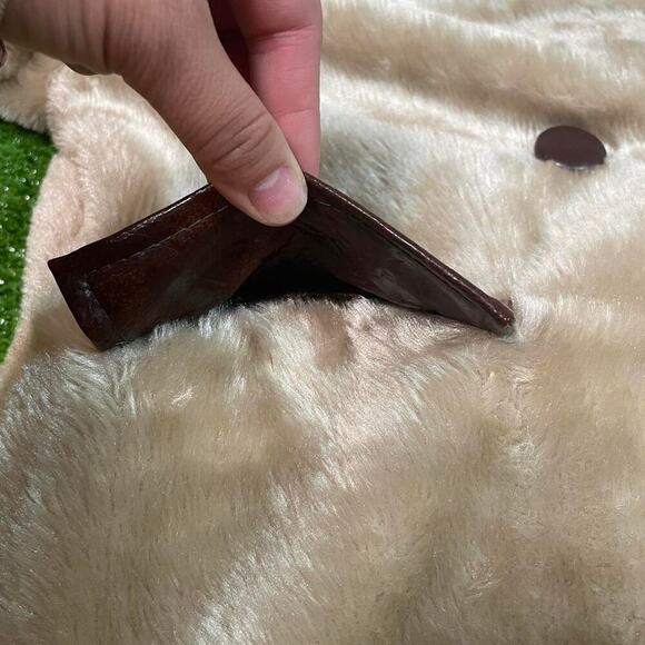 Vintage 70s Fingerhut Women’s 14 Faux Fur Leather Collar Coat Retro Jacket - Picture 6 of 8